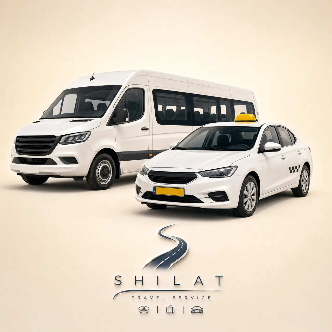 מיניבוס ומונית של שילת זה לצד זה, רכב ונהג ליום עבודה שלם